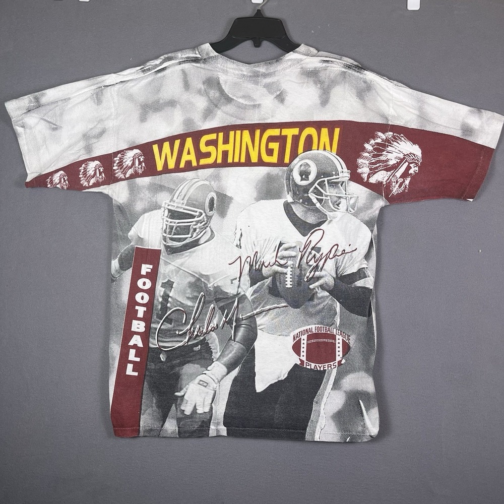 Vintage 1992Washington Redskins Art Monk Shirt Charles Mann Mark Rypien NFL Sz L